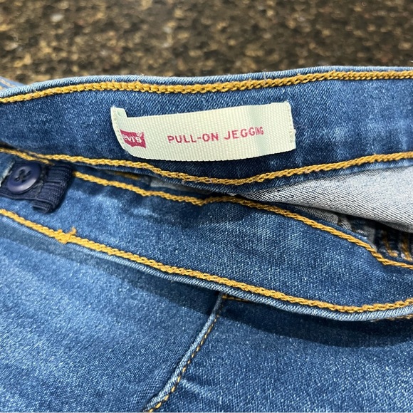 Levi's Medium Blue Wash Pull-On Little Girls 7 Jegging Denim Jean Legging Pants - Picture 2 of 8